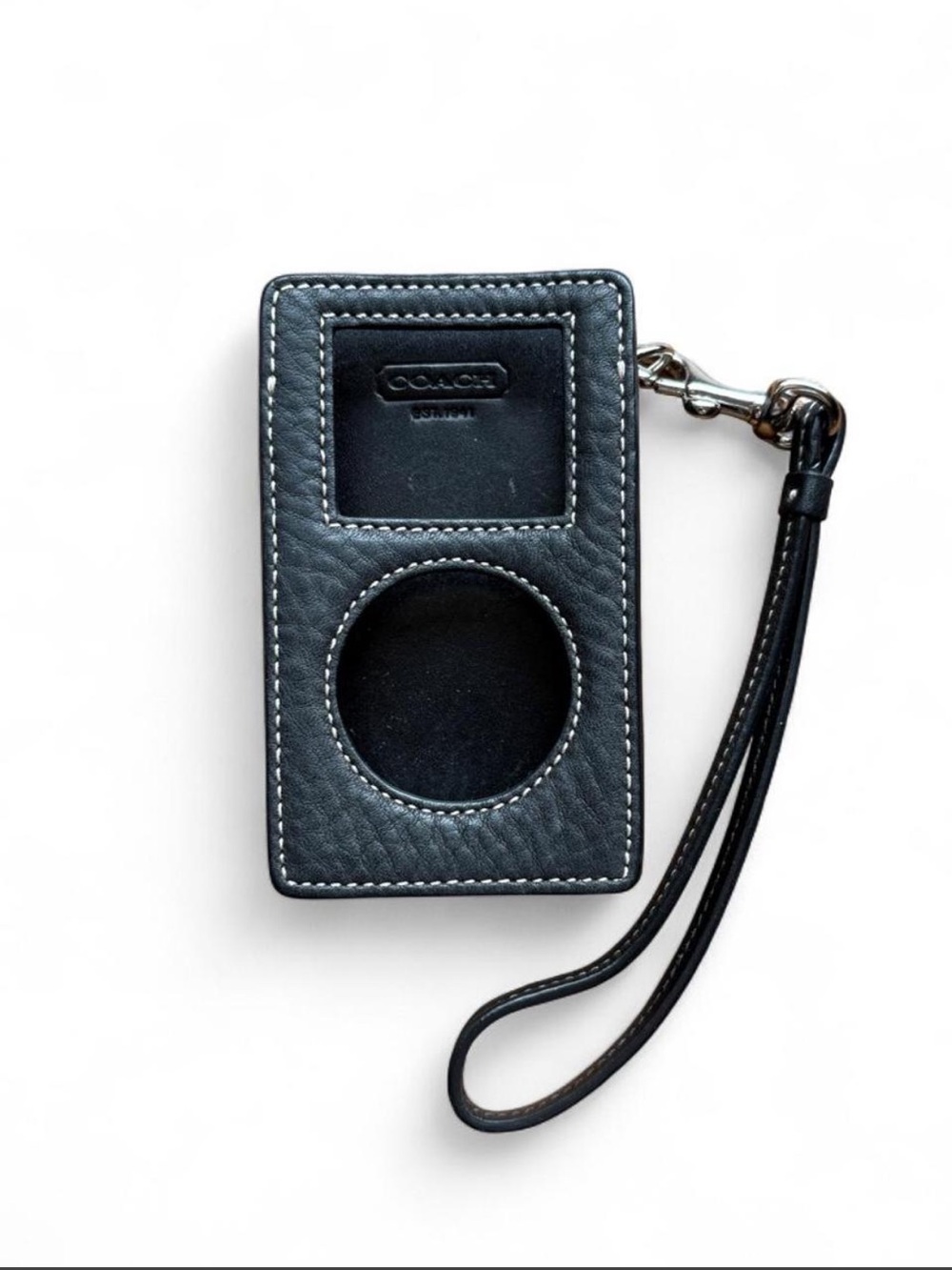Vintage COACH Ipod Gen 4 Black Leather Case Y2K